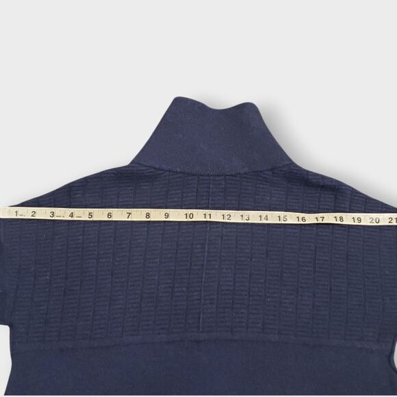 Kinross Cashmere Womens Full Zip Up Collared Sweater Blue Sz Small Casual - Picture 11 of 12